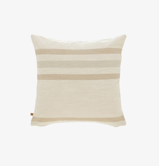 Sydelle Cushion Cover In White With Beige Stripes