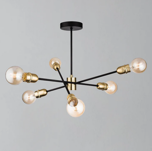 Noir Semi-Flush Ceiling Light Black