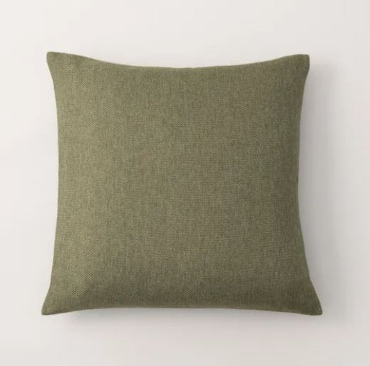 Barkweave Square Cushion Olive 55x55cm