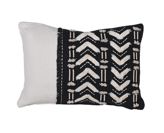 Black and Natural Bahia Cotton Cushion Cover