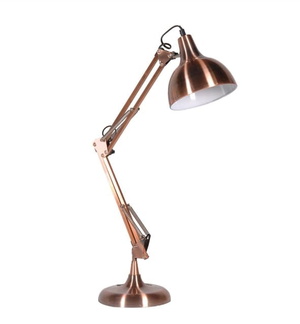 Black and Copper Angle Desk Lamp, 80x18cm