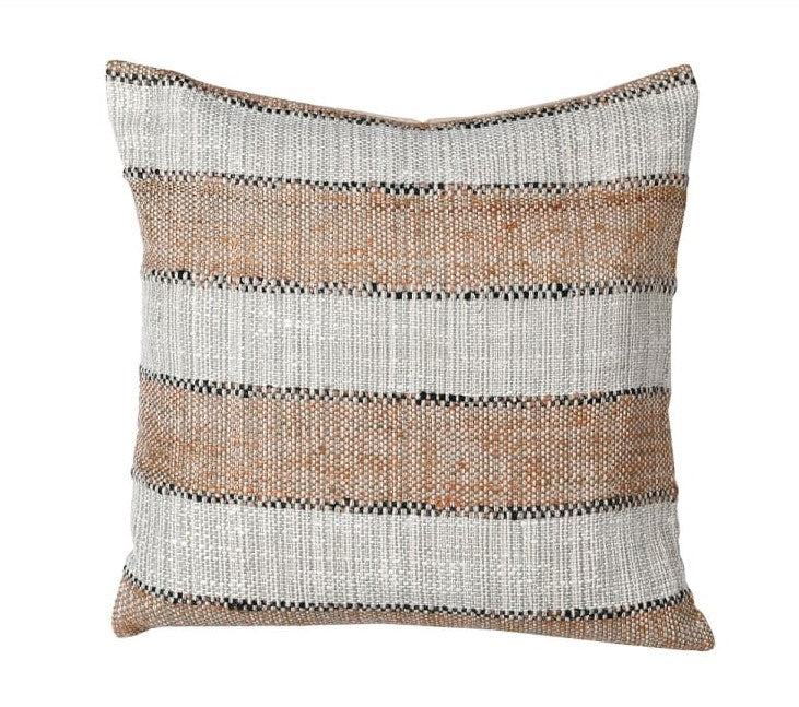 Natural Cotton Amber Stripe Cushion Cover