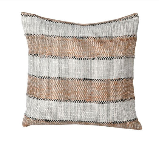 Natural Cotton Amber Stripe Cushion Cover