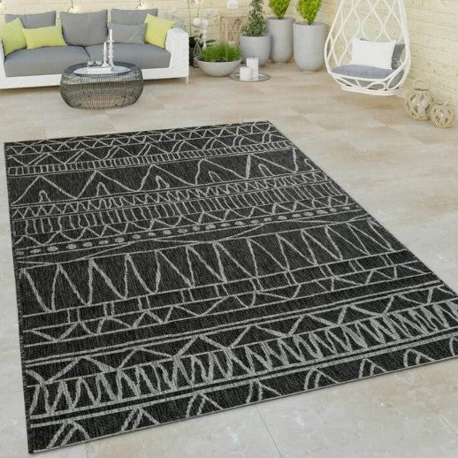 Innes Flatweave Black Rug 200x280cm