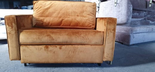 Mustard Velvet Armchair (Sleeper), 130x70x95cm
