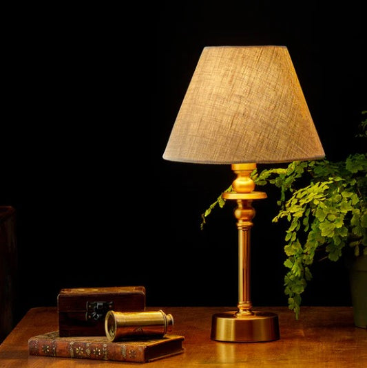 Phileas Rechargeable Table Lamp In Antique Brass Finish