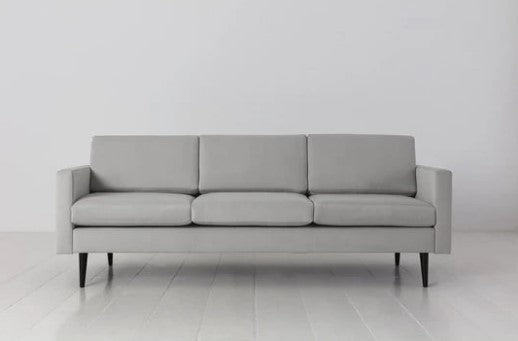 Model 01 - 3 Seater Velvet Light Grey, 205x85x83cm