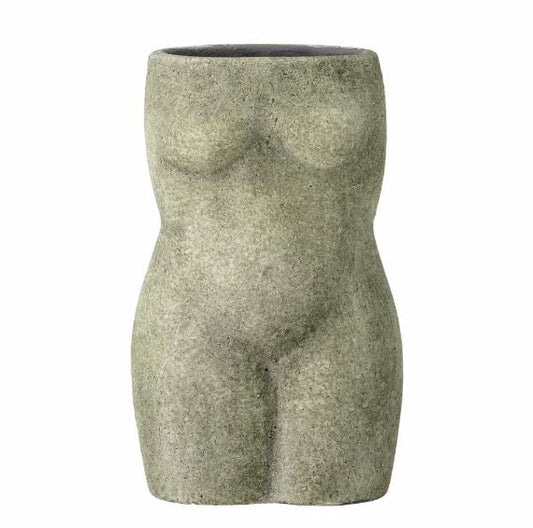 Emeli Deco Vase, Green, Terracotta