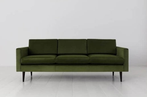 Model 01 Velvet 3 Seater Sofa Vine, 205x85x82cm
