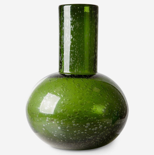 Green Glass Blown Vase M