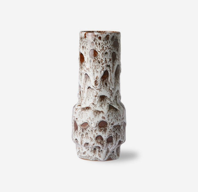 Ceramic Retro Vase Lava White