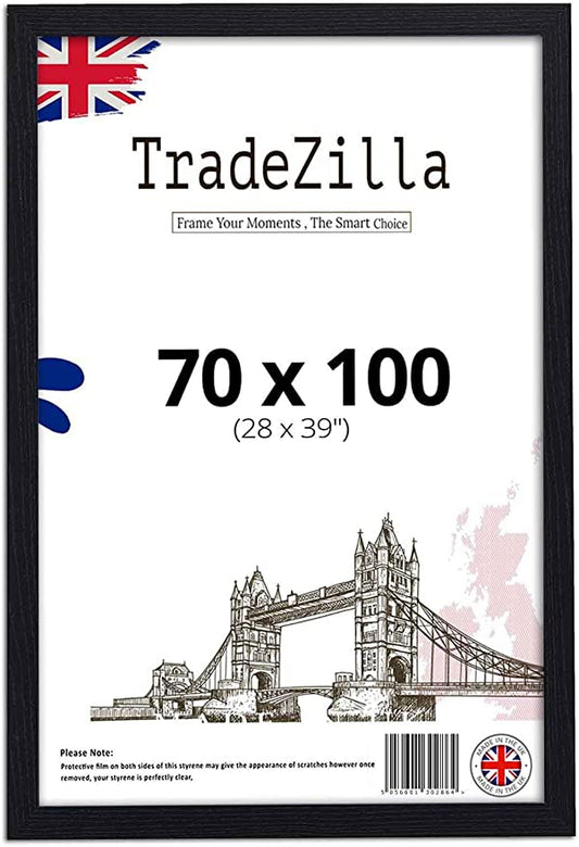 TradeZilla Extra Large Black 70X100 cm MDF Wood Frame