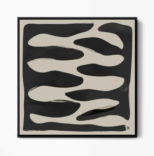 Leaf It Out Framed Abstract Canvas Art 85x85cm