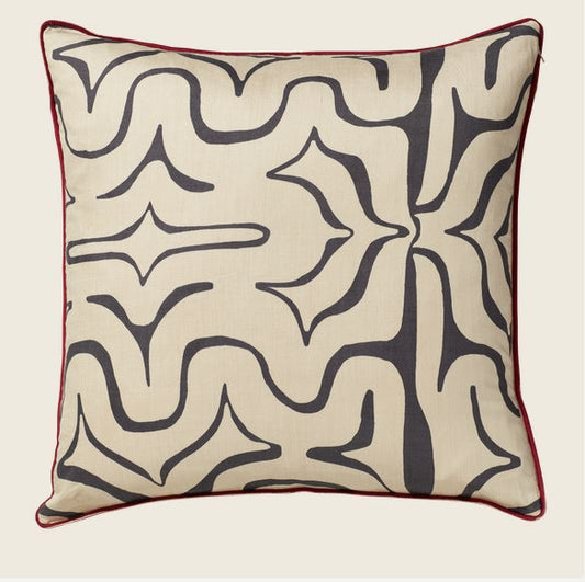 Kawa Silk Maze Cushion Cover - Jet 56x56cm