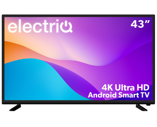 Refurbished electriQ 43" 4K Ultra HD with HDR LED Freeview HD Android Smart TV