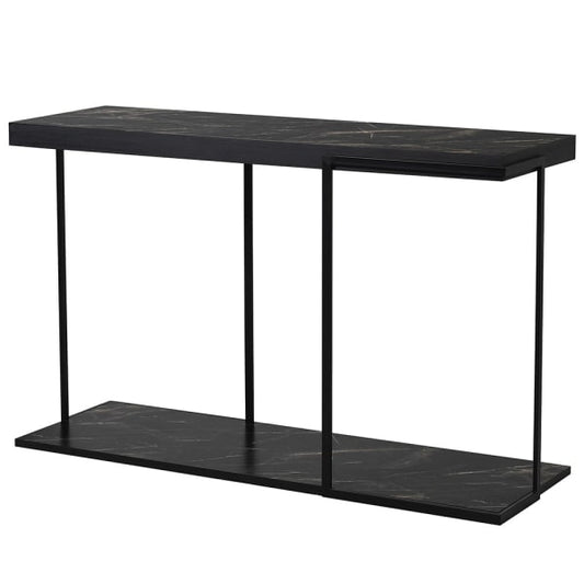 Faux Black Marble Console, 760x121x41cm