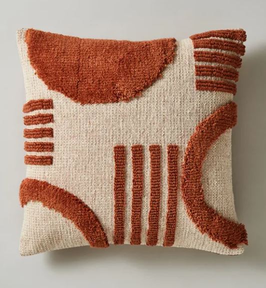 Circular Knit Abstract Cushion Terracotta 40x40cm