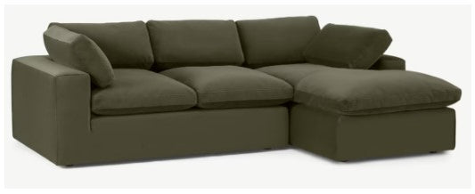 Samona Right Hand Facing Chaise Sofa Pistachio, 259x175x80cm