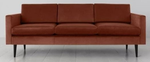 Model 01 - 3 Seater Velvet Brick, 83x205x85cm