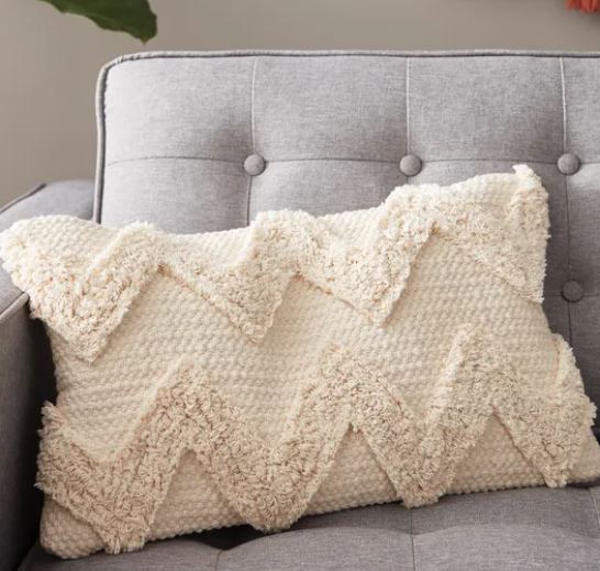 Zig Zag Natural Cushion Natural 30x50cm