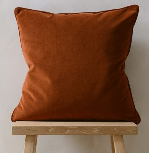 Copper Piped Velvet Cushion 50x50cm