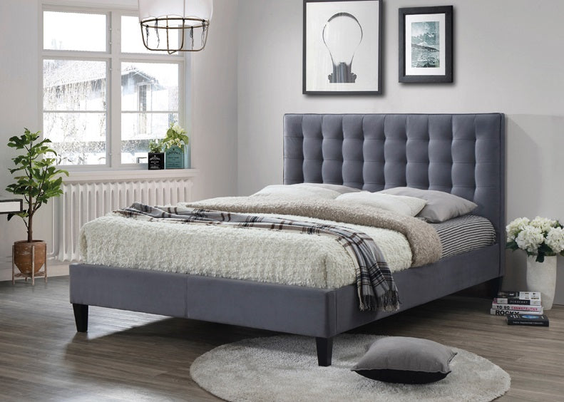 Becky 5' Bed -Grey, 221x159x116cm