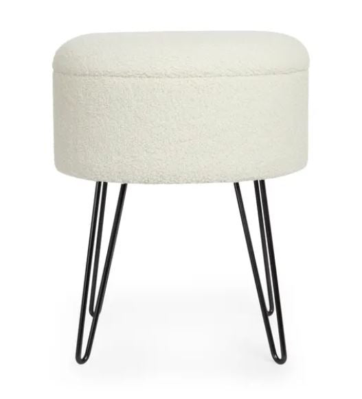 Joanna Sherpa Footstool Joanna Ivory