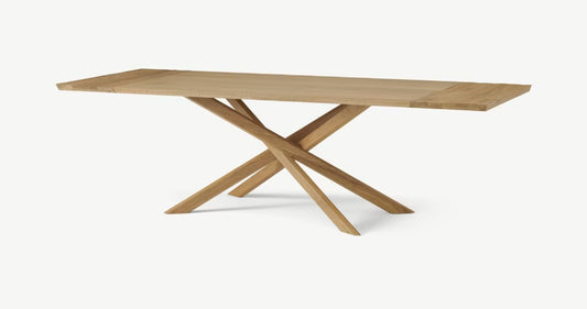 Abbon 6-12 Seat Extending Dining Table, Textured Oak