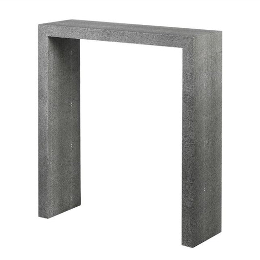 Leather Grey Shagreen Console, 85x75x24cm