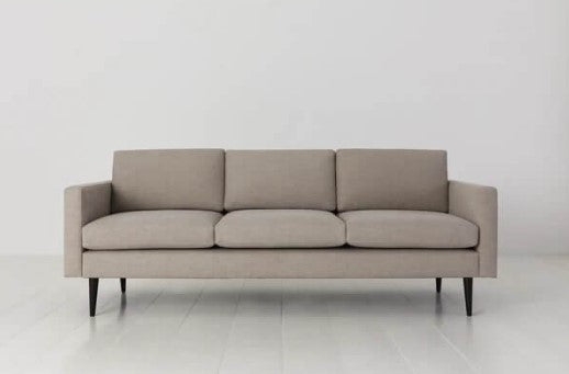 Model 01 Linen 3 Seater Sofa - Pumice, 205x85x82cm