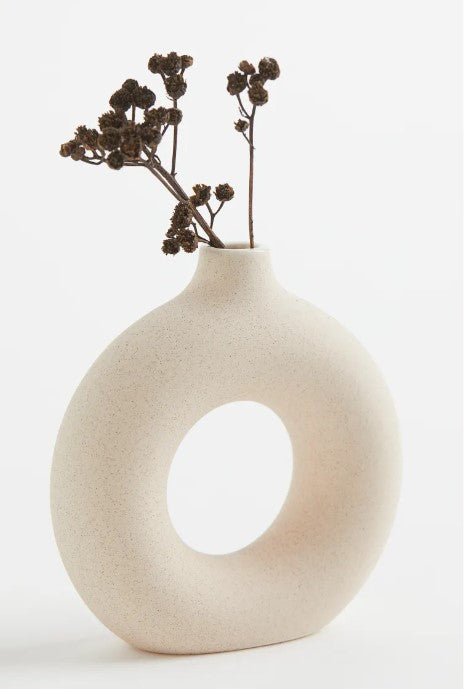 Stoneware mini vase, Light beige