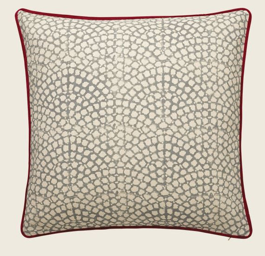 Guilloche Cushion Cover, Large - Grey 51x51cm
