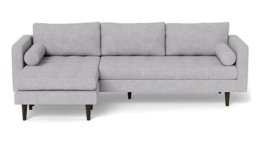 Scott Corner Sofa Grey Weave - Left, 171x256x85cm