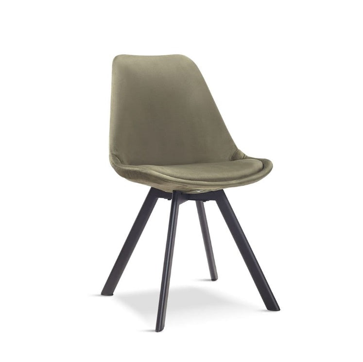 Mmilo Velvet Tulip Style Dining Chair Green, 58w x 47d x 82h
