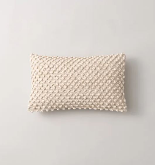 Jersey Bobble Cushion Natural 30x50cm
