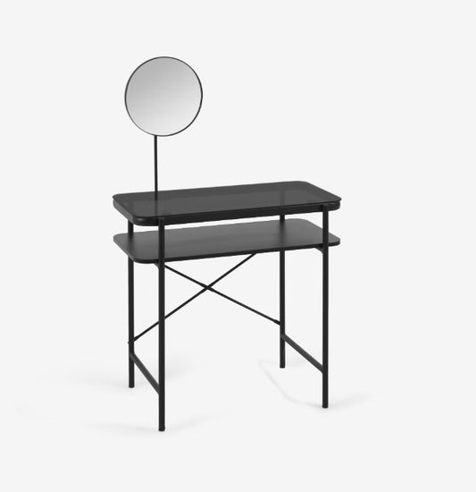 Galatia Black Melamine Dressing Table With Metal Leg