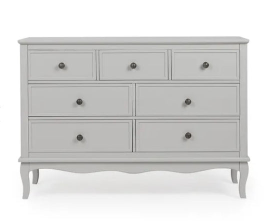 Clara 7 Drawer Chest, Grey & Pine, 84x122x40cm