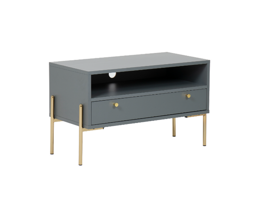 Madrid TV Unit 800 - Grey and Gold, 40x80x50cm