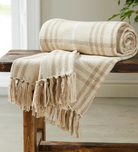 Countryman Check Throw 130x180cm, Natural