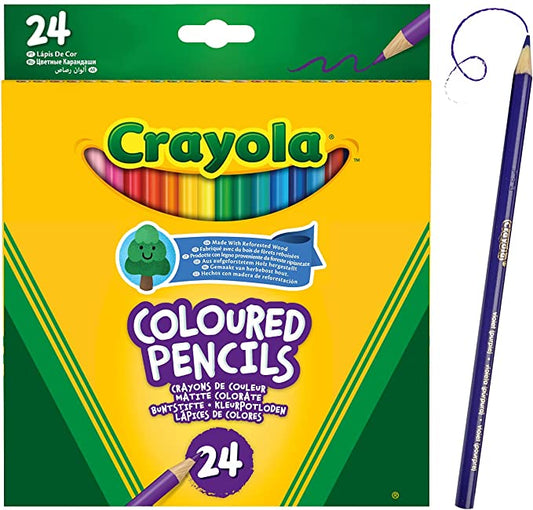 CRAYOLA Colouring Pencils - Assorted Colours (Pack of 24)