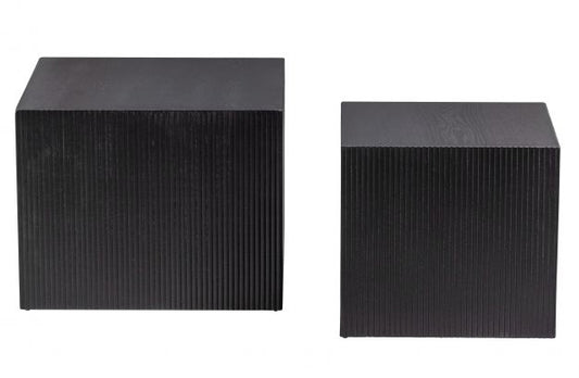 Set Of 2 - Sanne Sidetables Black, 37x40x40cm