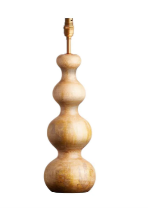 Smaller Wobster Table Lamp In Natural Wood, 45.5x15cm