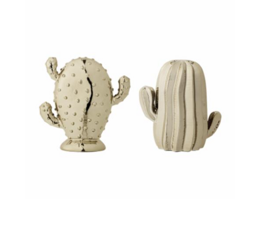Deco Cactus, Gold, Stoneware