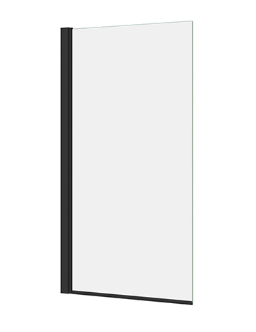 Arezzo 1435 x 770 Matt Black 6mm Glass Pivot Bath Screen