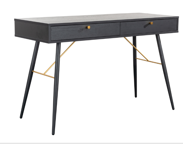 Barcelona Console Desk 1200 - Black and Copper