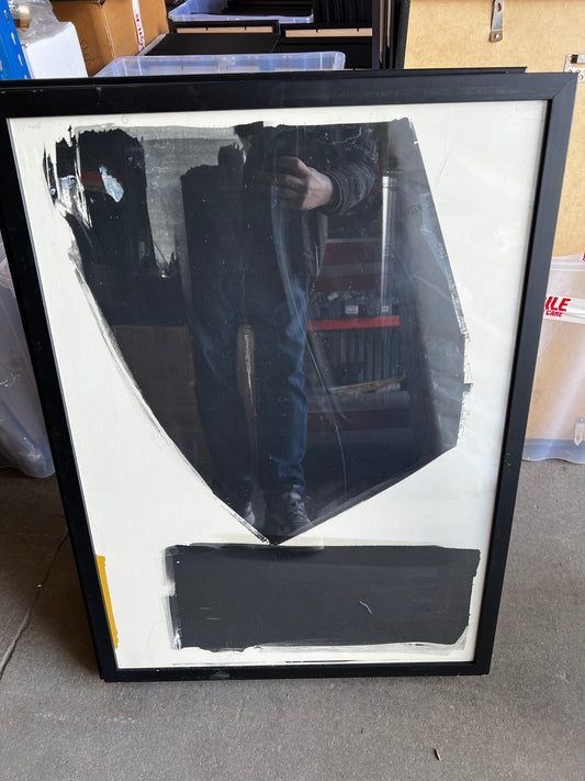 Black Block Brush, 50 x 70cm, framed