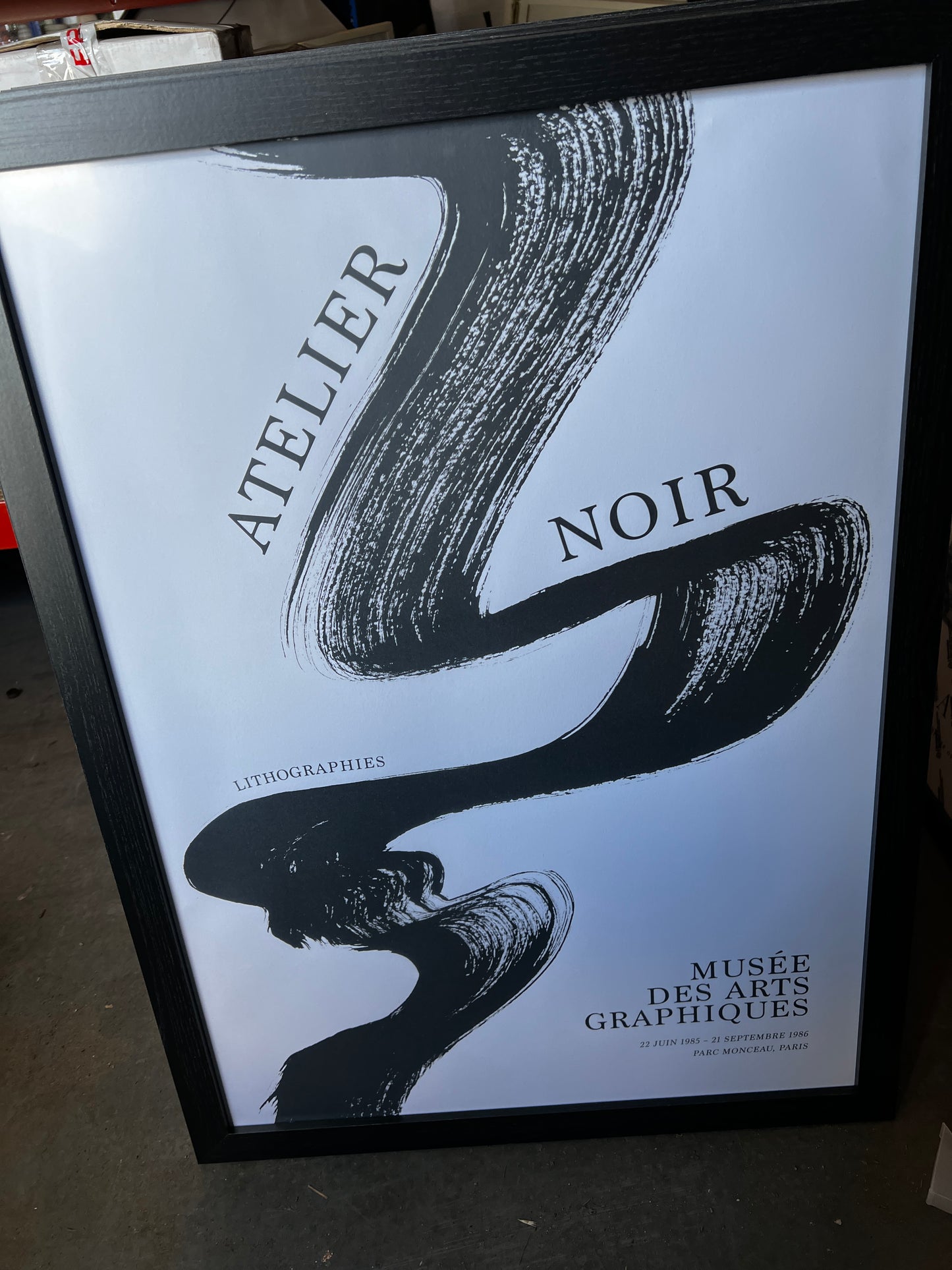 Black Brush Stroke Poster, 50 x 70 cm, framed