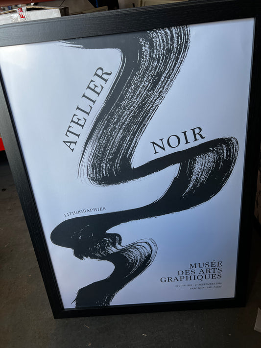 Black Brush Stroke Poster, 50 x 70 cm, framed