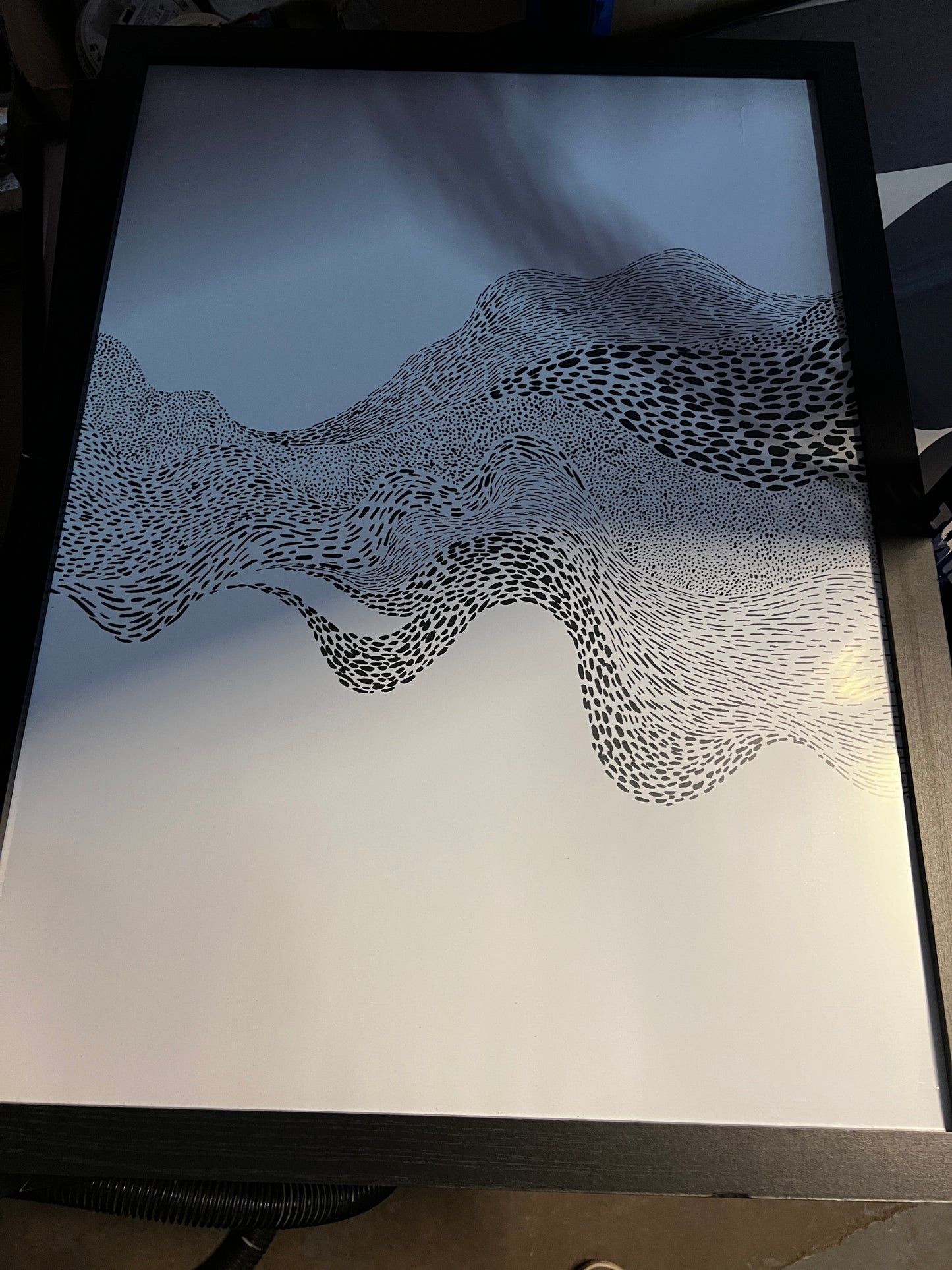 Black and White waves, 50 x 70cm, framed