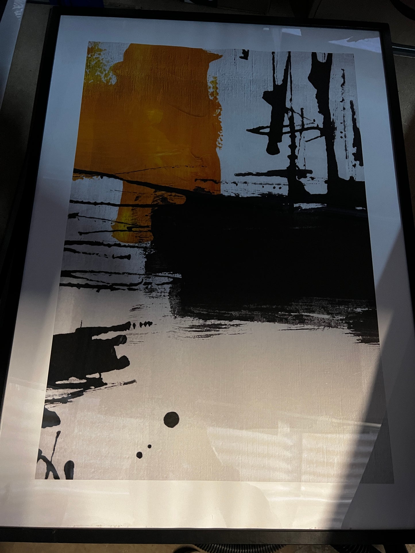 Yellow Abstract No2 Poster, 50 x 70cm, framed